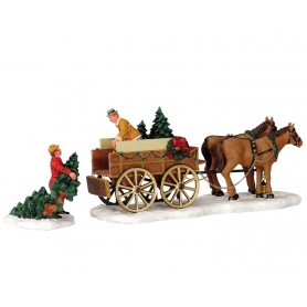 LEMAX CHRISTMAS TREE WAGON, SET OF 2 43451