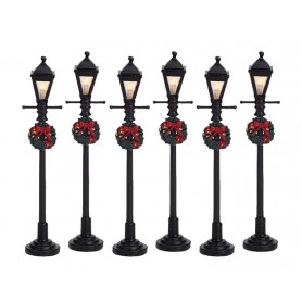 LEMAX GAS LANTERN STREET LAMP, SET OF 6 64499