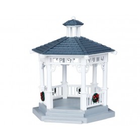 LEMAX PLASTIC GAZEBO WITH DECORATIONS, SET OF 6