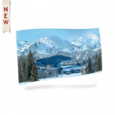 MYVILLAGE POSTER MAXI IN TELA TESSUTO PAESAGGIO DI MONTAGNA 150x75