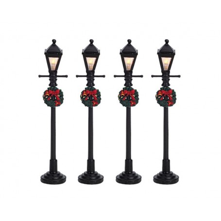 LEMAX GAS LANTERN STREET LAMP, SET OF 4 64498