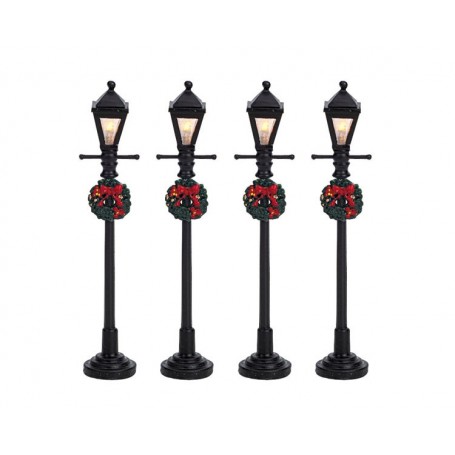 LEMAX GAS LANTERN STREET LAMP, SET OF 4 64498