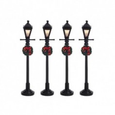 LEMAX GAS LANTERN STREET LAMP, SET OF 4 64498