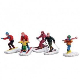 LEMAX WINTER FUN FIGURINES, SET OF 5 92357