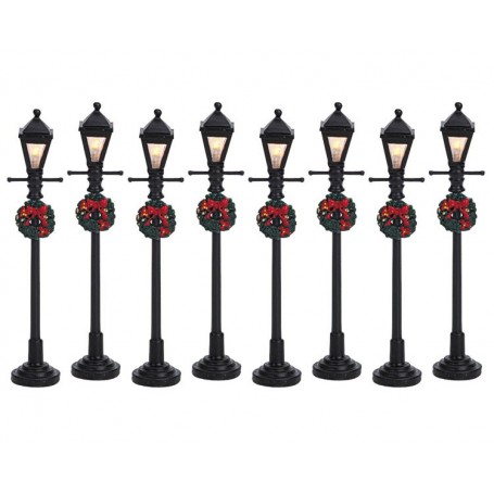 LEMAX GAS LANTERN STREET LAMP, SET OF 8 64500