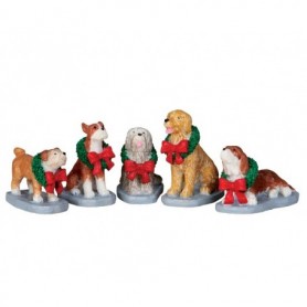 LEMAX CHRISTMAS POOCH, SET OF 5 32138