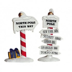 LEMAX NORTH POLE SIGNS, SET OF 2 64455