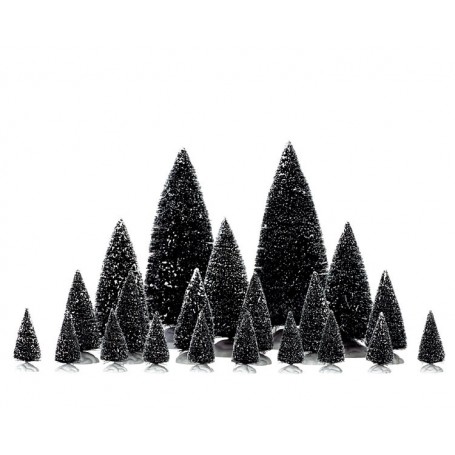 LEMAX ASSORTED PINE TREES, SET OF 21 04768