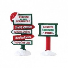 LEMAX NORTH POLE SIGNS, SET OF 2 74325