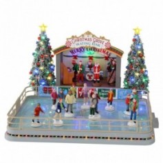 LEMAX CHRISTMAS GROVE SKATING RINK, WITH 4.5V ADAPTOR 14870