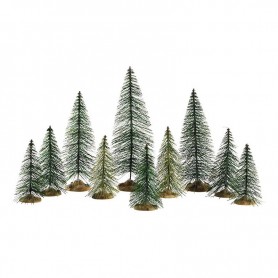 LEMAX NEEDLE PINE TREES, SET OF 10 84358